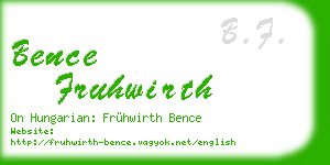 bence fruhwirth business card