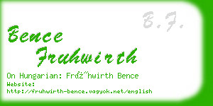 bence fruhwirth business card
